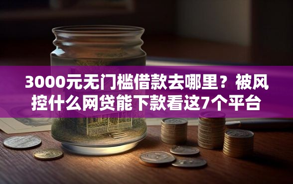 3000元无门槛借款去哪里？被风控什么网贷能下款看这7个平台
