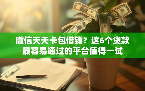 微信天天卡包借钱？这6个贷款最容易通过的平台值得一试