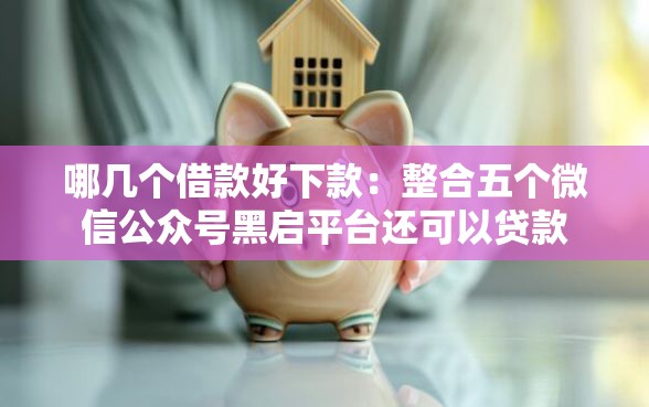 哪几个借款好下款：整合五个微信公众号黑启平台还可以贷款