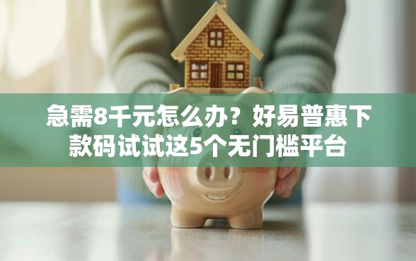急需8千元怎么办？好易普惠下款码试试这5个无门槛平台