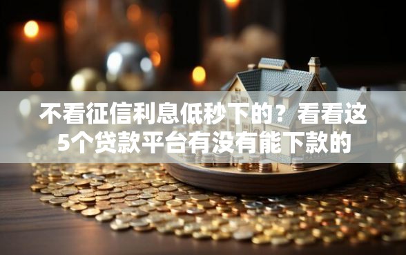 不看征信利息低秒下的？看看这5个贷款平台有没有能下款的