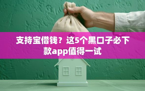 支持宝借钱？这5个黑口子必下款app值得一试