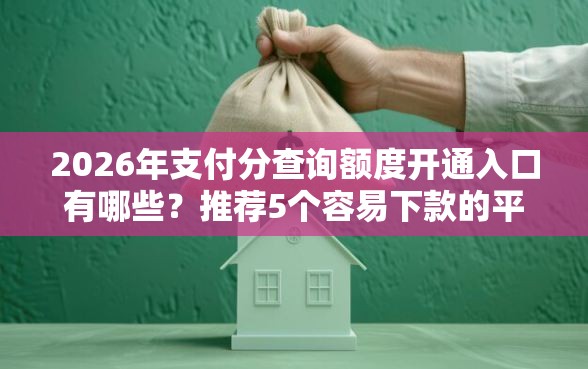 2026年支付分查询额度开通入口有哪些？推荐5个容易下款的平台