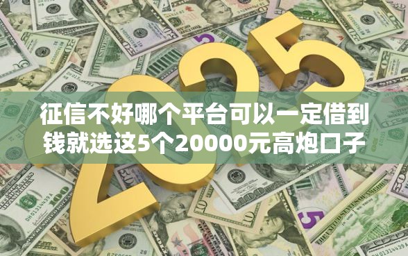 征信不好哪个平台可以一定借到钱就选这5个20000元高炮口子秒下款最新