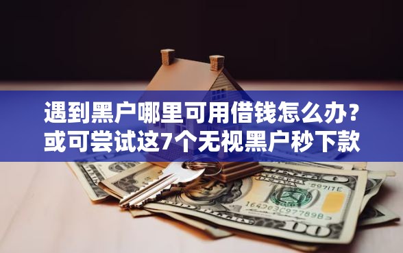 遇到黑户哪里可用借钱怎么办？或可尝试这7个无视黑户秒下款的口子
