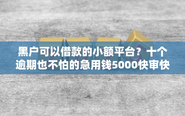 黑户可以借款的小额平台？十个逾期也不怕的急用钱5000快审快贷无需征信软件