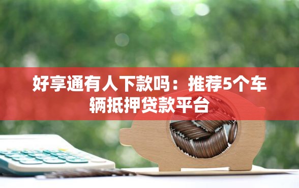 好享通有人下款吗：推荐5个车辆抵押贷款平台