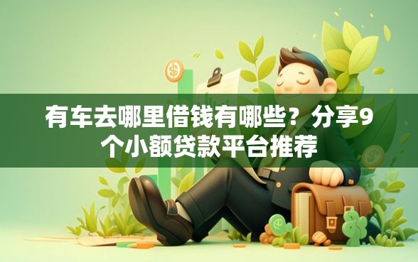 有车去哪里借钱有哪些？分享9个小额贷款平台推荐