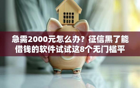 急需2000元怎么办？征信黑了能借钱的软件试试这8个无门槛平台