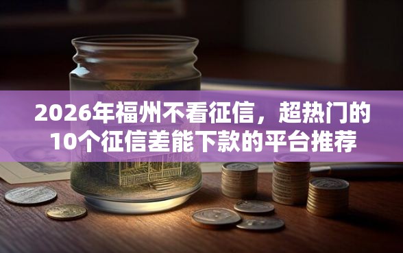2026年福州不看征信，超热门的10个征信差能下款的平台推荐