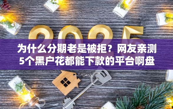为什么分期老是被拒？网友亲测5个黑户花都能下款的平台啊盘点