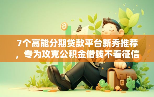 7个高能分期贷款平台新秀推荐，专为攻克公积金借钱不看征信怎么办理难题