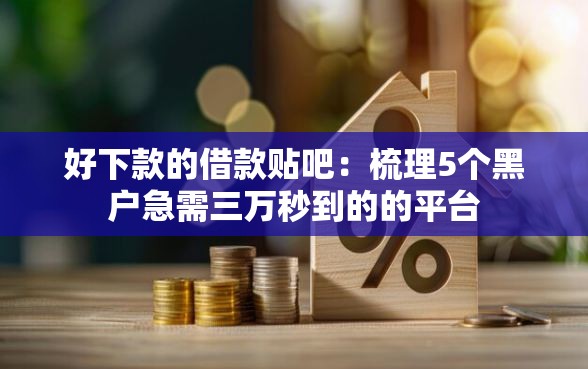 好下款的借款贴吧：梳理5个黑户急需三万秒到的的平台