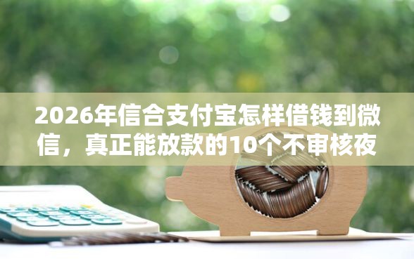2026年信合支付宝怎样借钱到微信，真正能放款的10个不审核夜间直接放款的网贷平台推荐