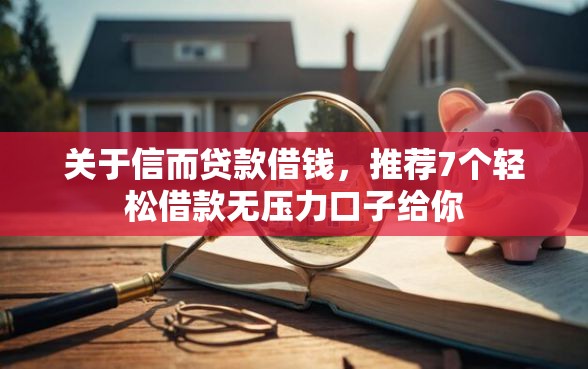 关于信而贷款借钱，推荐7个轻松借款无压力口子给你