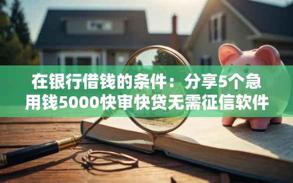在银行借钱的条件：分享5个急用钱5000快审快贷无需征信软件