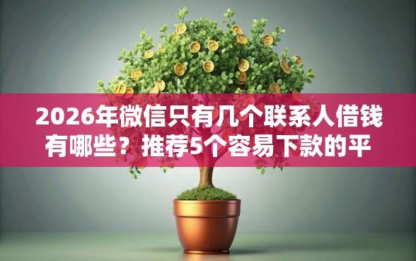 2026年微信只有几个联系人借钱有哪些？推荐5个容易下款的平台