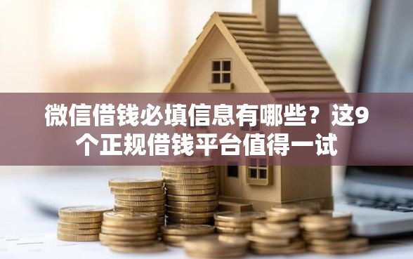 微信借钱必填信息有哪些？这9个正规借钱平台值得一试