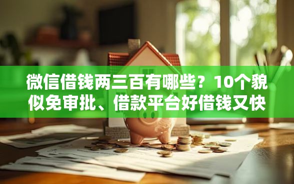 微信借钱两三百有哪些？10个貌似免审批、借款平台好借钱又快又不看征信合集