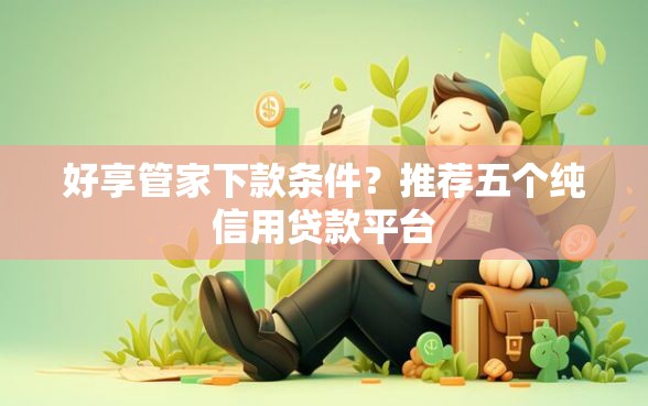 好享管家下款条件？推荐五个纯信用贷款平台