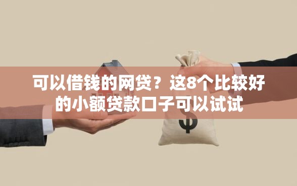 可以借钱的网贷？这8个比较好的小额贷款口子可以试试