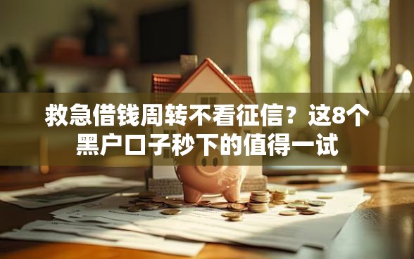 救急借钱周转不看征信？这8个黑户口子秒下的值得一试