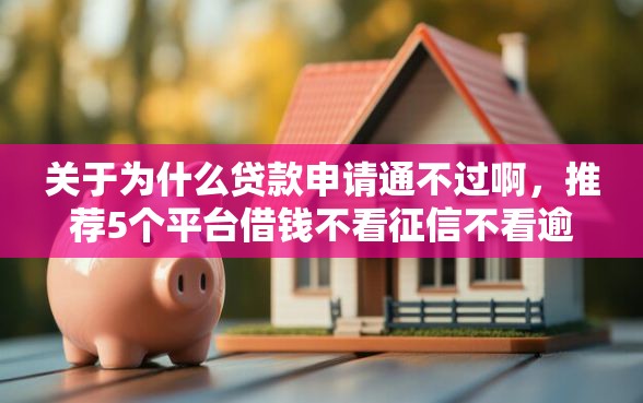 关于为什么贷款申请通不过啊，推荐5个平台借钱不看征信不看逾期,不看欠款给你