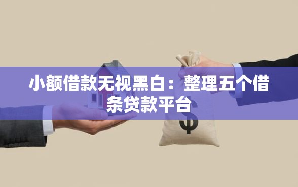 小额借款无视黑白:整理五个借条贷款平台 小额借款无视黑白:整理五个借条贷款平台