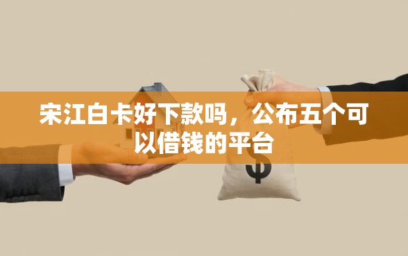 宋江白卡好下款吗，公布五个可以借钱的平台