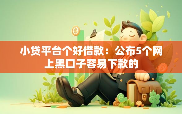 小贷平台个好借款：公布5个网上黑口子容易下款的