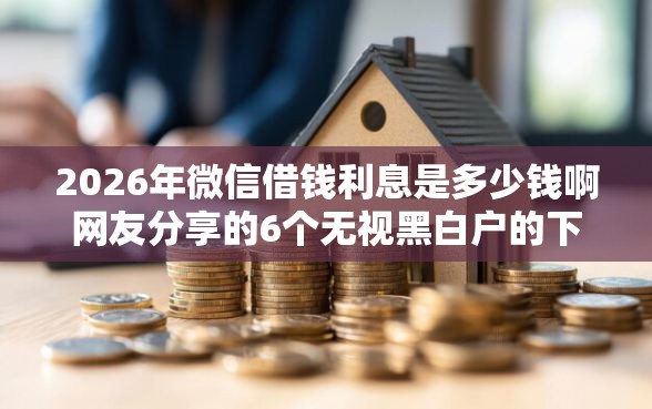 2026年微信借钱利息是多少钱啊网友分享的6个无视黑白户的下款口子我觉得不错！