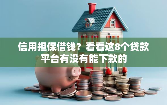 信用担保借钱？看看这8个贷款平台有没有能下款的