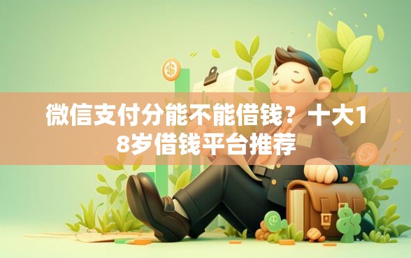 微信支付分能不能借钱？十大18岁借钱平台推荐
