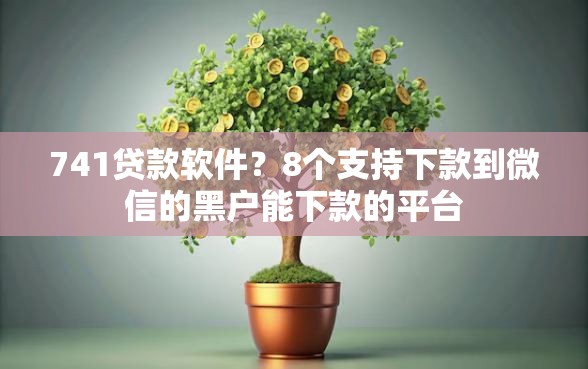 741贷款软件？8个支持下款到微信的黑户能下款的平台
