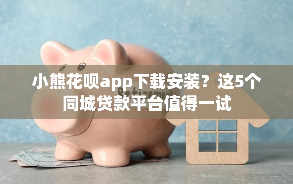 小熊花呗app下载安装？这5个同城贷款平台值得一试