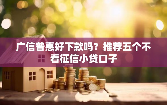广信普惠好下款吗？推荐五个不看征信小贷口子