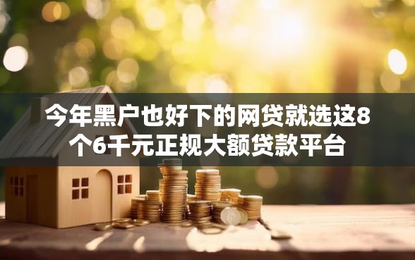 今年黑户也好下的网贷就选这8个6千元正规大额贷款平台