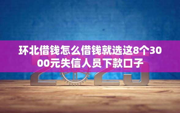环北借钱怎么借钱就选这8个3000元失信人员下款口子