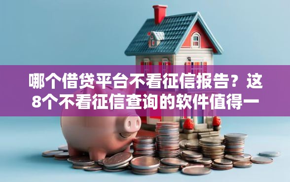 哪个借贷平台不看征信报告？这8个不看征信查询的软件值得一试