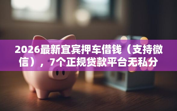 2026最新宜宾押车借钱（支持微信），7个正规贷款平台无私分享
