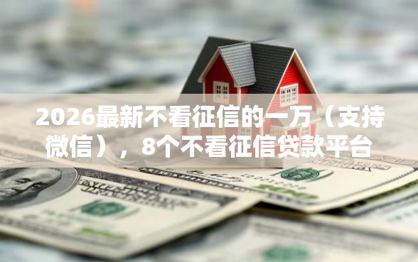 2026最新不看征信的一万（支持微信），8个不看征信贷款平台无私分享