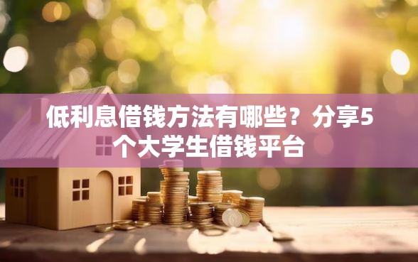 低利息借钱方法有哪些？分享5个大学生借钱平台