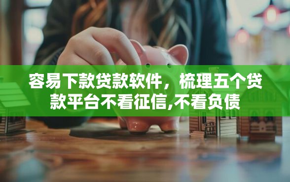 容易下款贷款软件，梳理五个贷款平台不看征信,不看负债