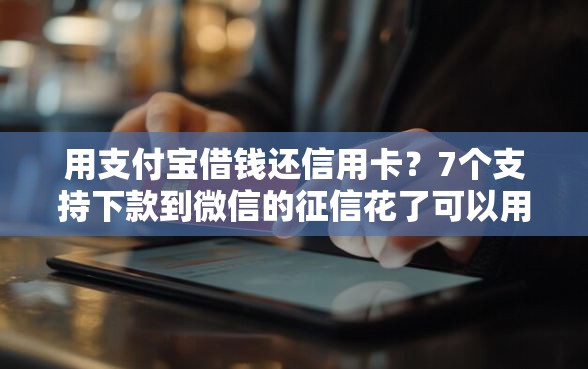 用支付宝借钱还信用卡？7个支持下款到微信的征信花了可以用的借款平台