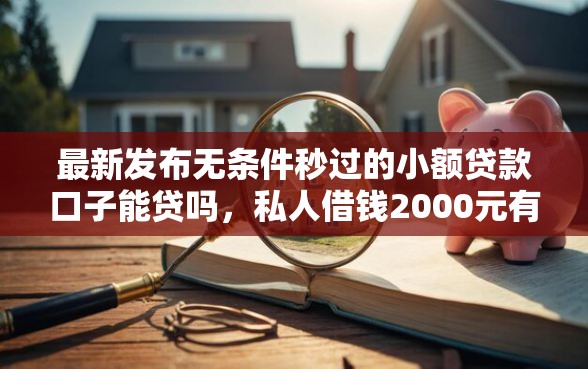最新发布无条件秒过的小额贷款口子能贷吗，私人借钱2000元有这7个渠道