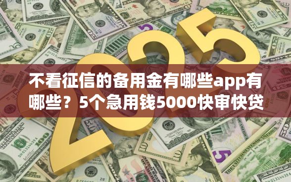 不看征信的备用金有哪些app有哪些？5个急用钱5000快审快贷无需征信平台推荐给你