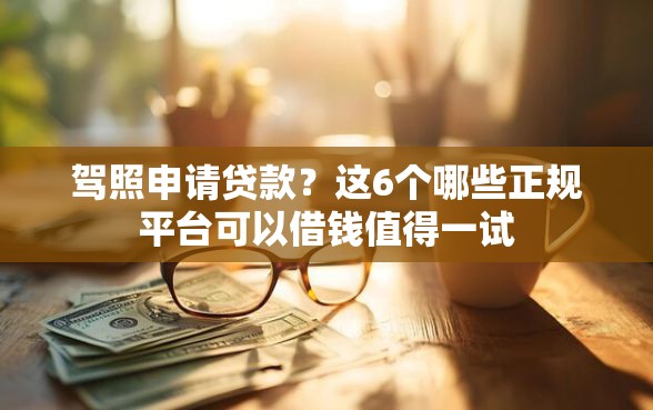 驾照申请贷款？这6个哪些正规平台可以借钱值得一试