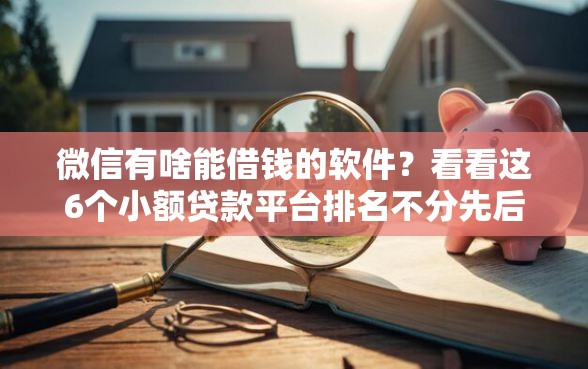 微信有啥能借钱的软件？看看这6个小额贷款平台排名不分先后怎么样