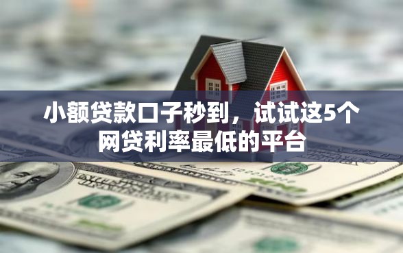 小额贷款口子秒到，试试这5个网贷利率最低的平台