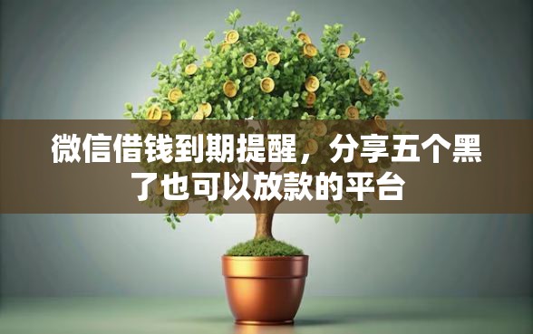 微信借钱到期提醒，分享五个黑了也可以放款的平台
